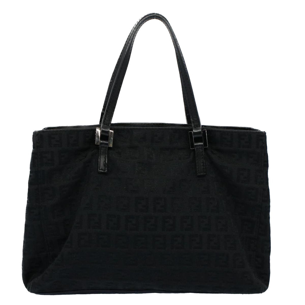 FENDI Zucchino Canvas Hand Bag Black 55024