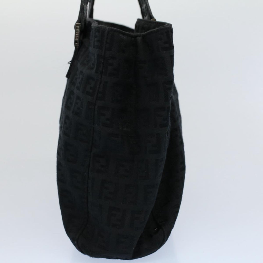 FENDI Zucchino Canvas Hand Bag Black 55024