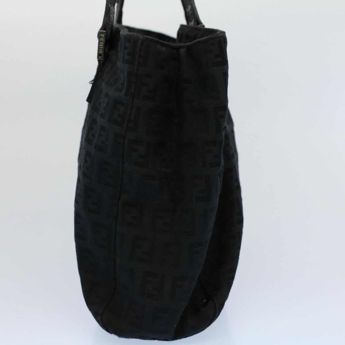 FENDI Zucchino Canvas Hand Bag Black 55024