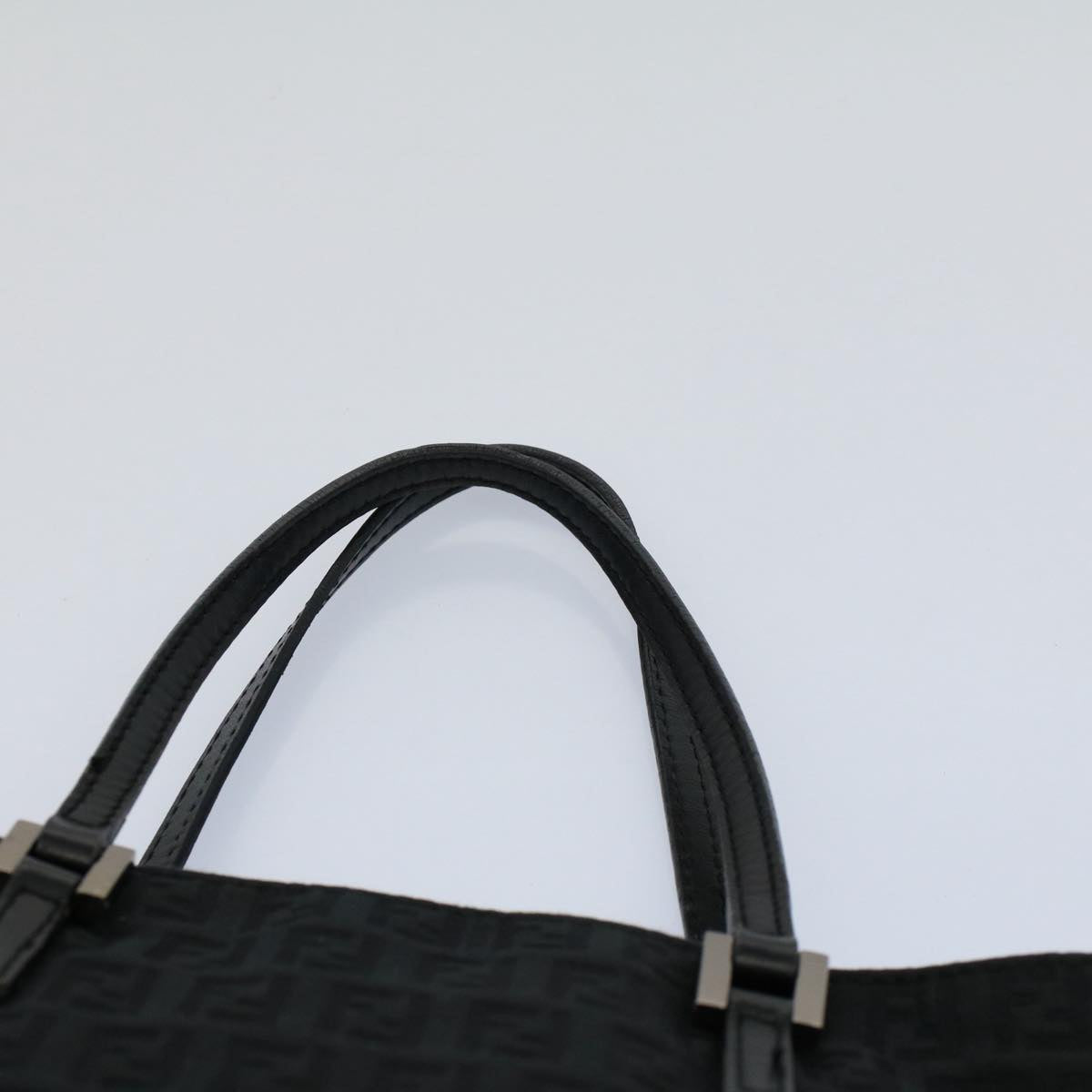 FENDI Zucchino Canvas Hand Bag Black 55024