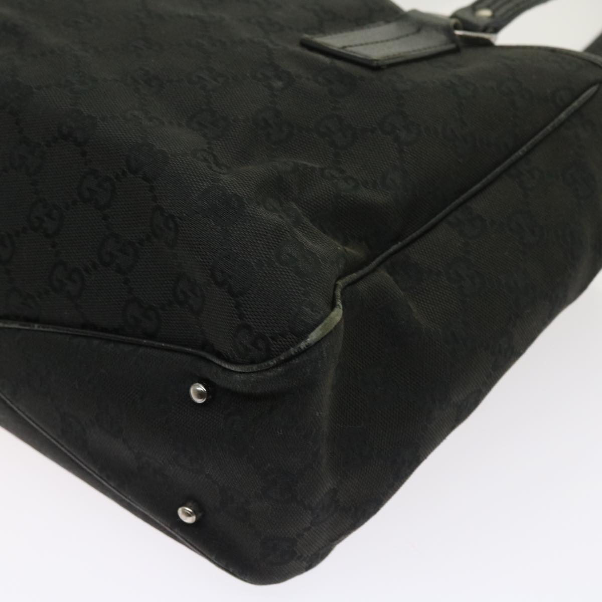 GUCCI GG Canvas Shoulder Bag Canvas PVC Leather 2Set Black Beige 55036