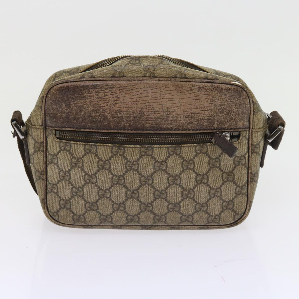GUCCI GG Canvas Shoulder Bag Canvas PVC Leather 2Set Black Beige 55036
