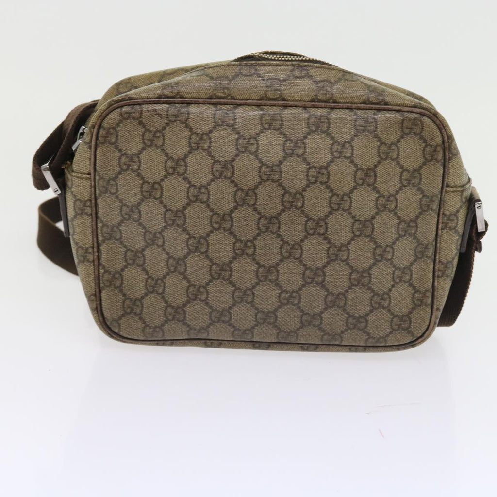 GUCCI GG Canvas Shoulder Bag Canvas PVC Leather 2Set Black Beige 55036