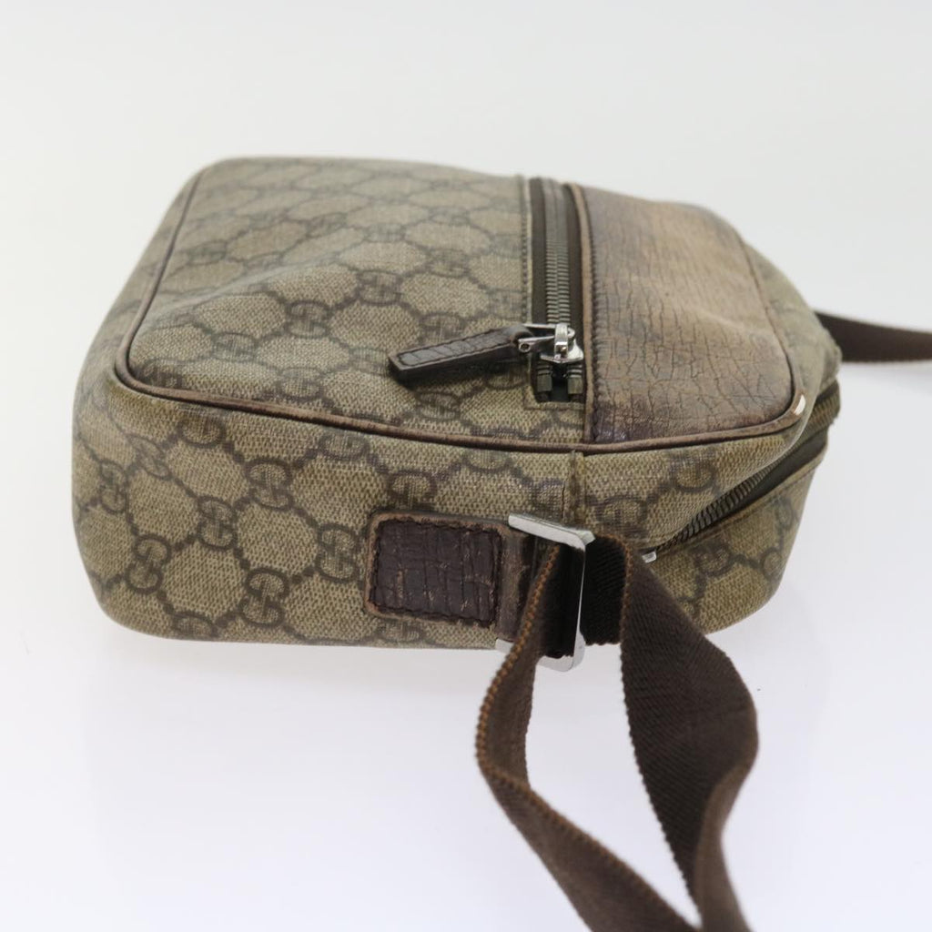 GUCCI GG Canvas Shoulder Bag Canvas PVC Leather 2Set Black Beige 55036