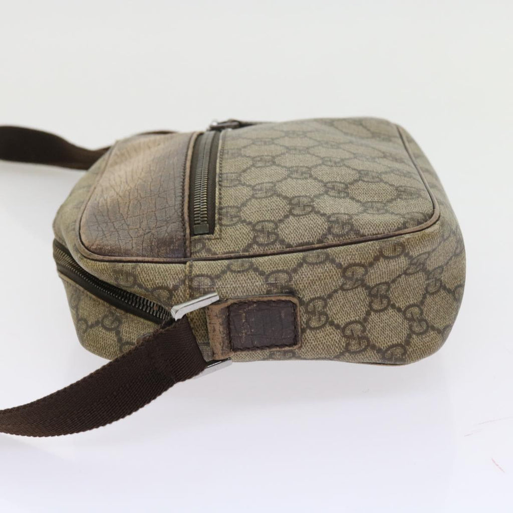GUCCI GG Canvas Shoulder Bag Canvas PVC Leather 2Set Black Beige 55036