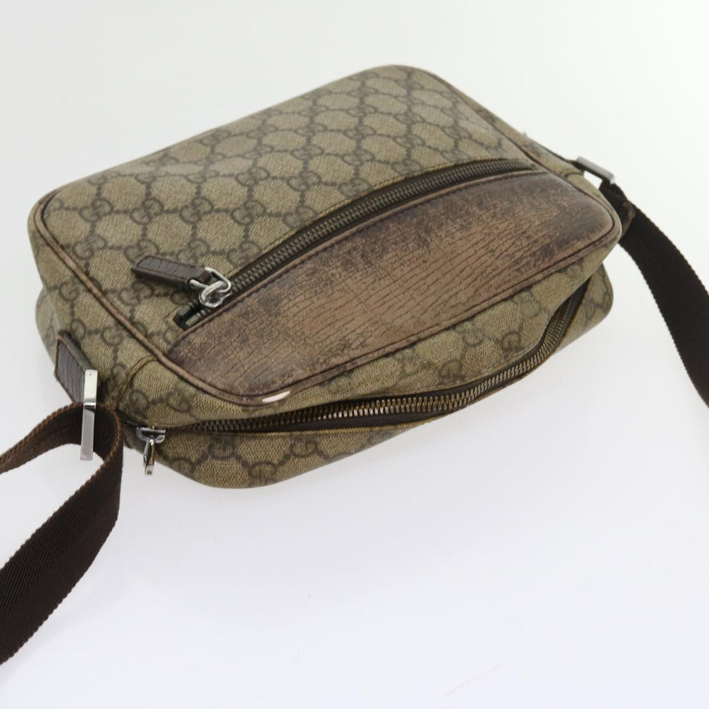 GUCCI GG Canvas Shoulder Bag Canvas PVC Leather 2Set Black Beige 55036