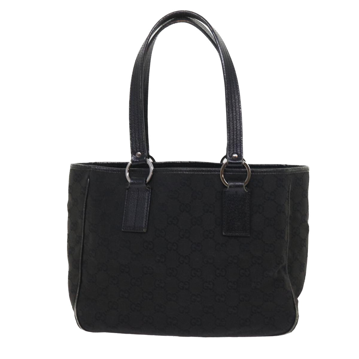 GUCCI GG Canvas Shoulder Bag Canvas PVC Leather 2Set Black Beige 55036