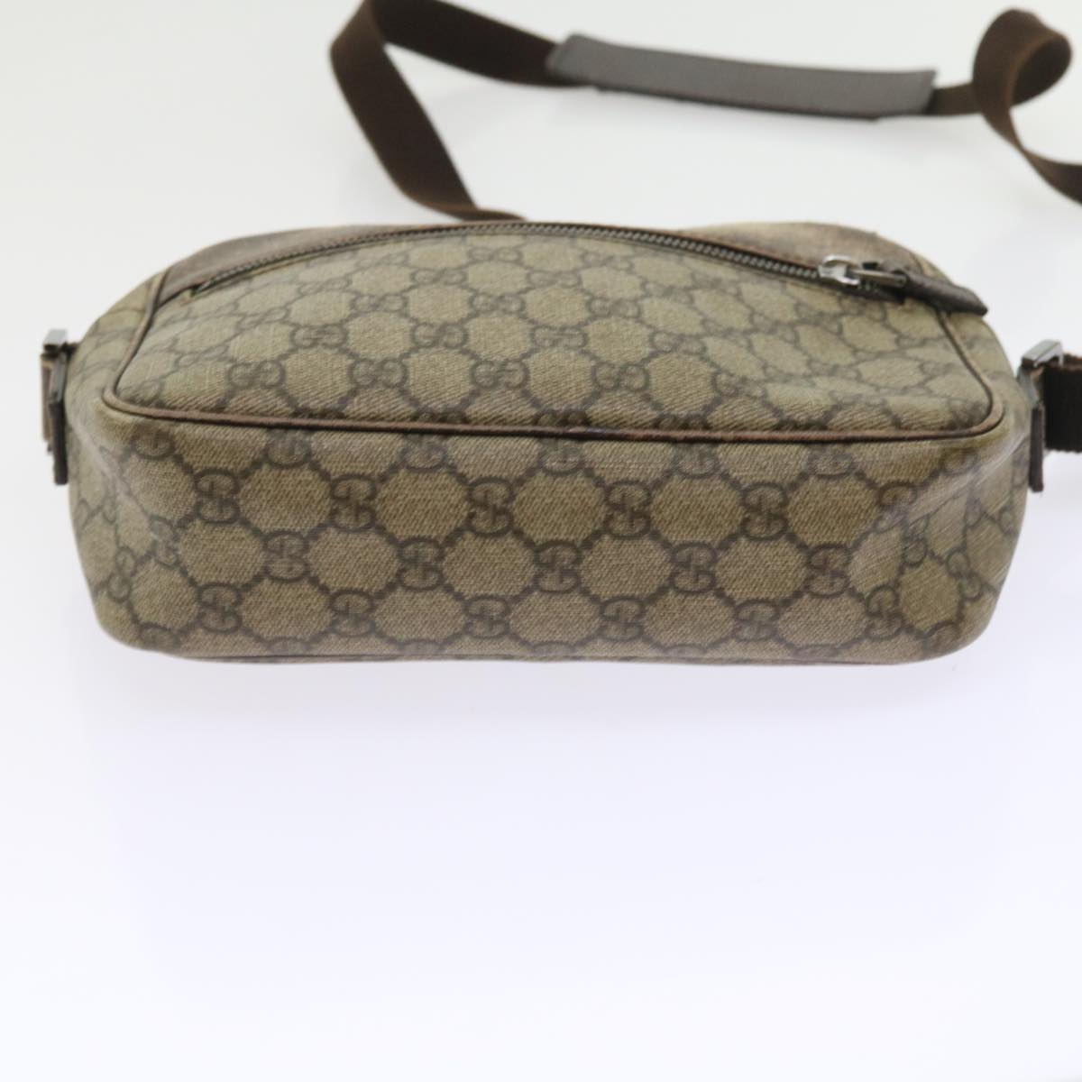 GUCCI GG Canvas Shoulder Bag Canvas PVC Leather 2Set Black Beige 55036