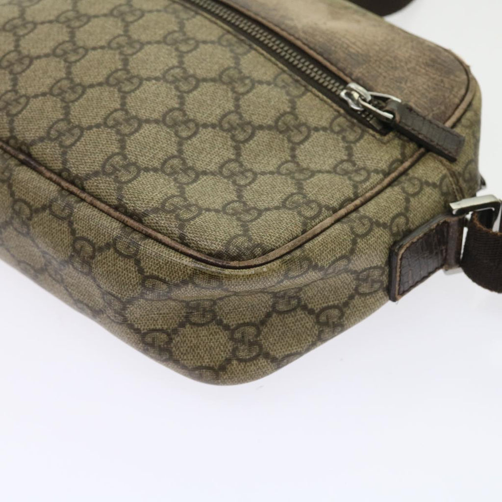 GUCCI GG Canvas Shoulder Bag Canvas PVC Leather 2Set Black Beige 55036
