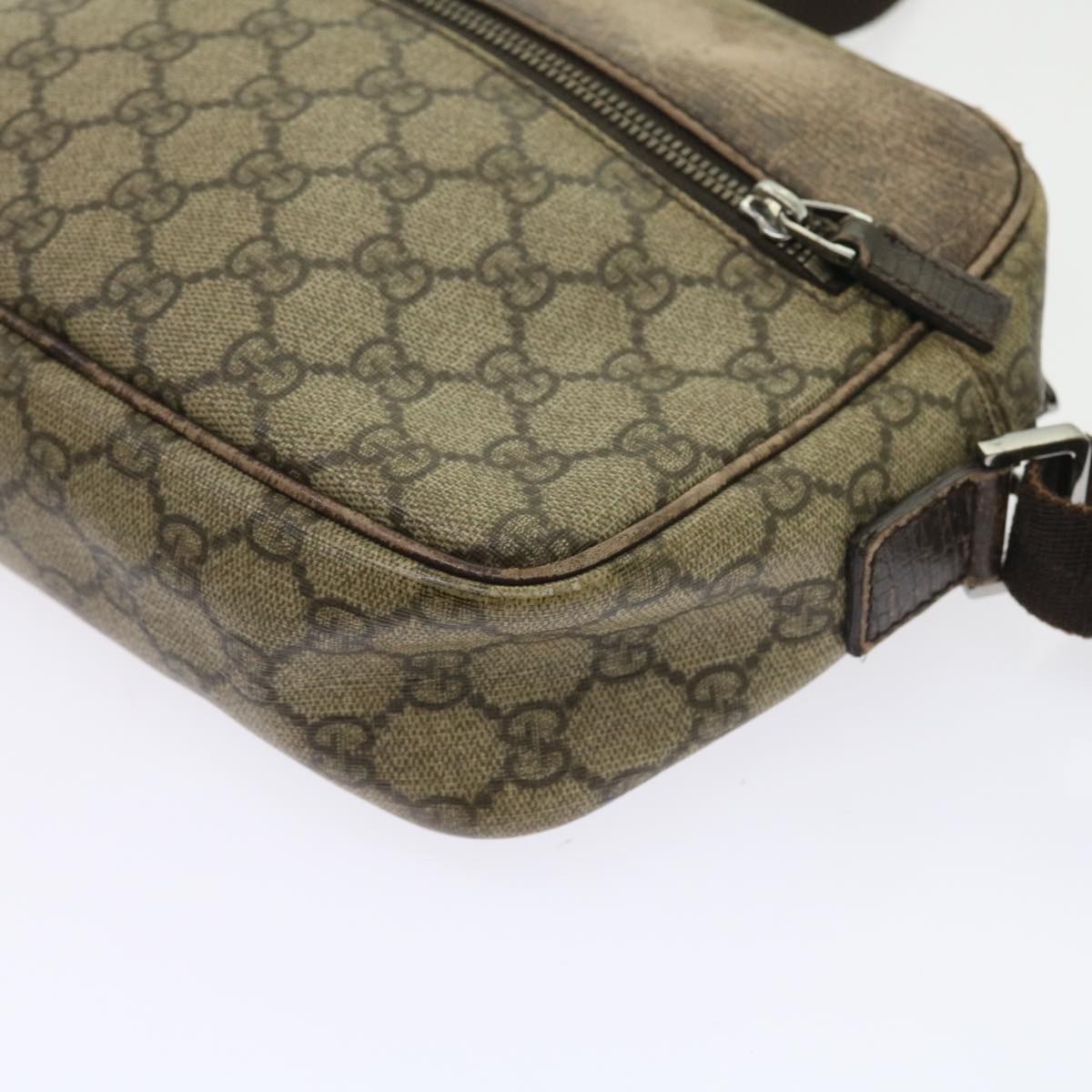 GUCCI GG Canvas Shoulder Bag Canvas PVC Leather 2Set Black Beige 55036