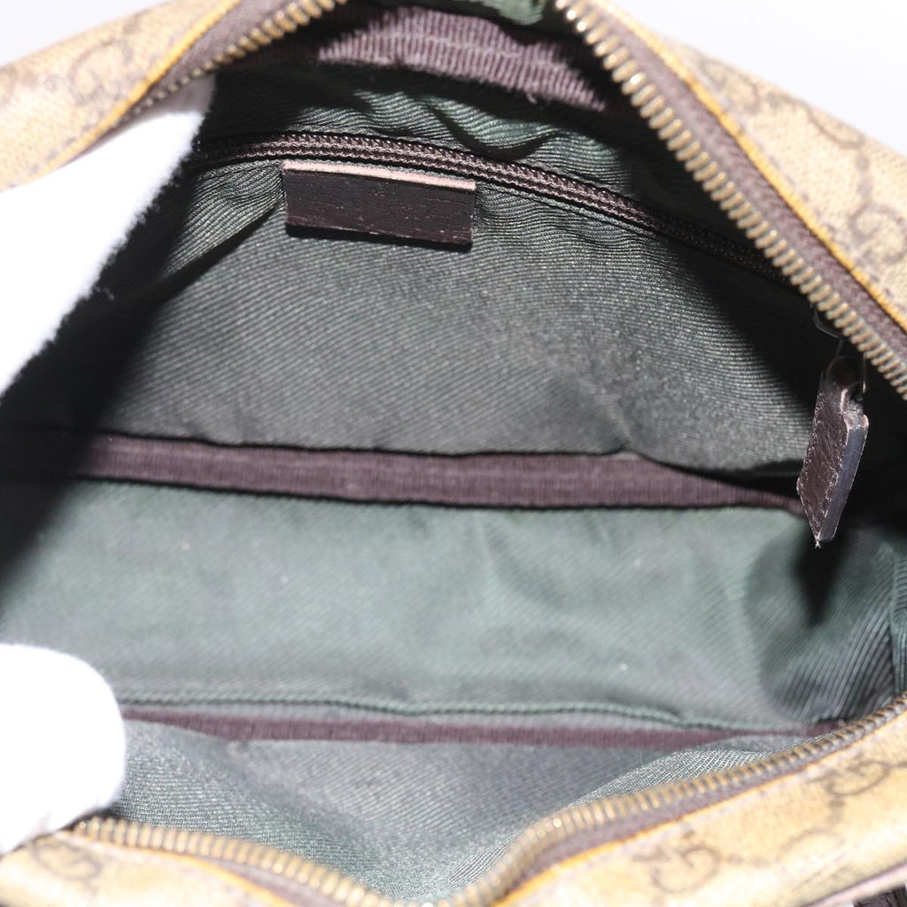 GUCCI GG Canvas Shoulder Bag Canvas PVC Leather 2Set Black Beige 55036