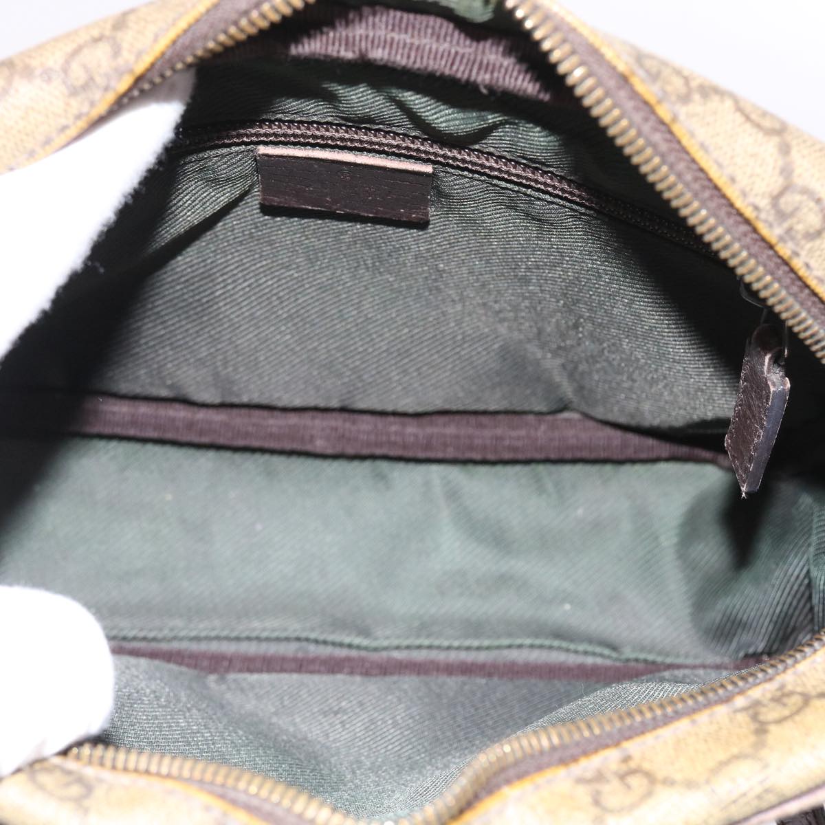 GUCCI GG Canvas Shoulder Bag Canvas PVC Leather 2Set Black Beige 55036