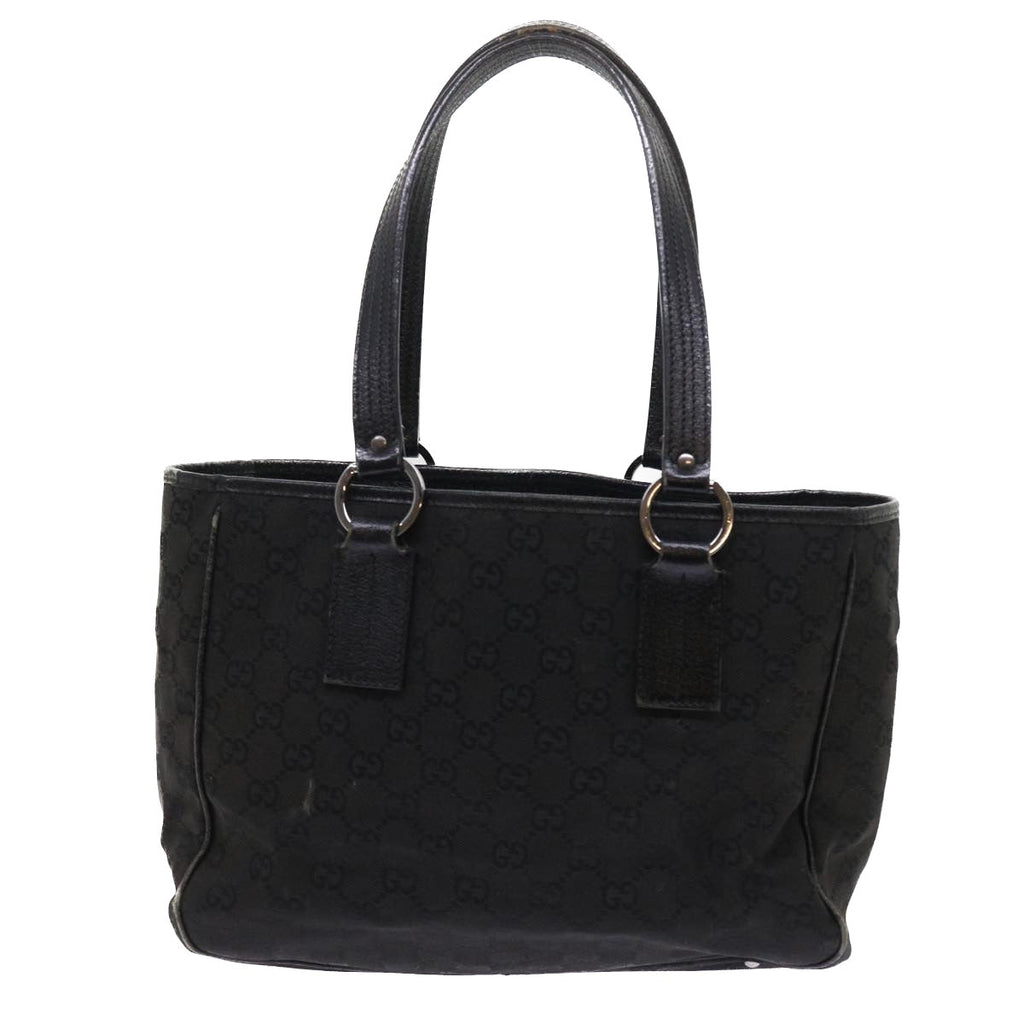 GUCCI GG Canvas Shoulder Bag Canvas PVC Leather 2Set Black Beige 55036