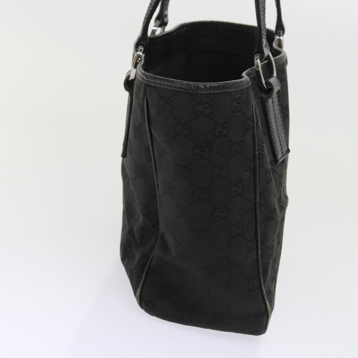 GUCCI GG Canvas Shoulder Bag Canvas PVC Leather 2Set Black Beige 55036