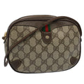 GUCCI GG Supreme Web Sherry Line Shoulder Bag Beige Red 156 02 066 55055