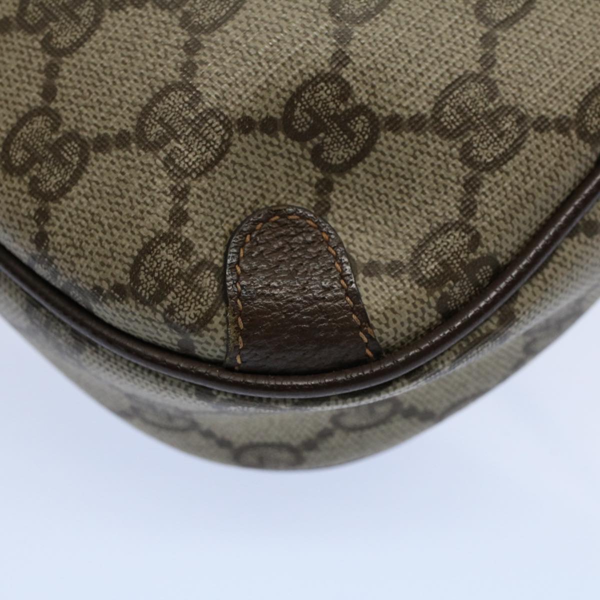 GUCCI GG Supreme Web Sherry Line Shoulder Bag Beige Red 156 02 066 55055