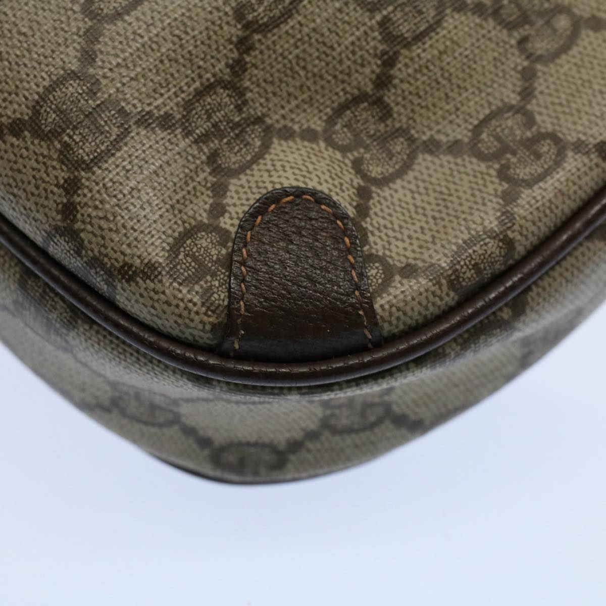 GUCCI GG Supreme Web Sherry Line Shoulder Bag Beige Red 156 02 066 55055