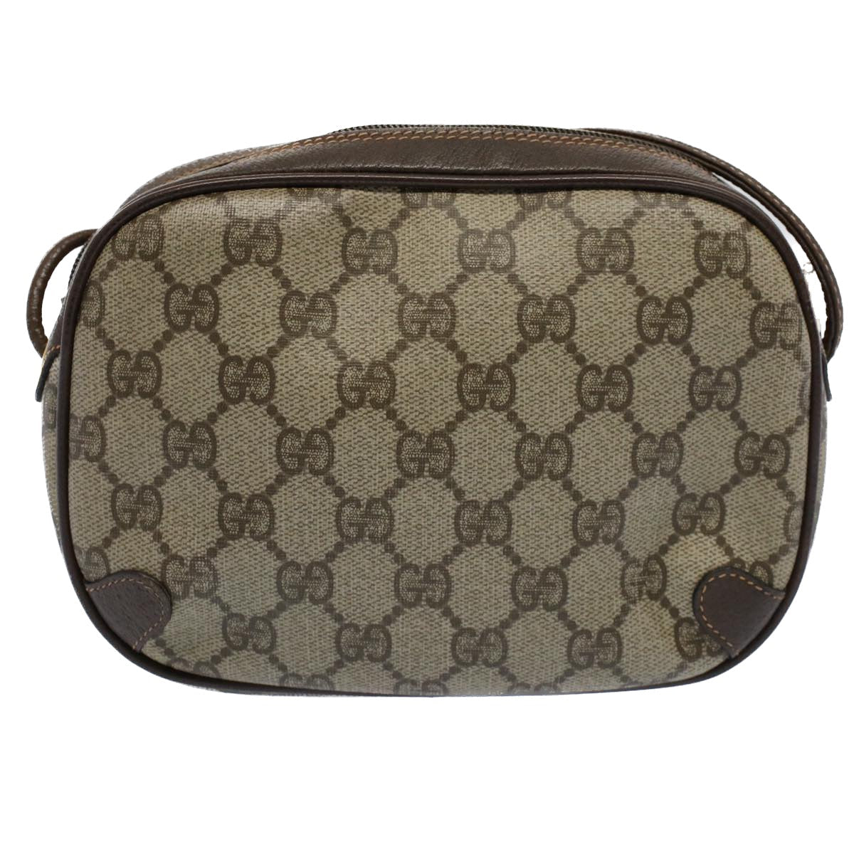 GUCCI GG Supreme Web Sherry Line Shoulder Bag Beige Red 156 02 066 55055