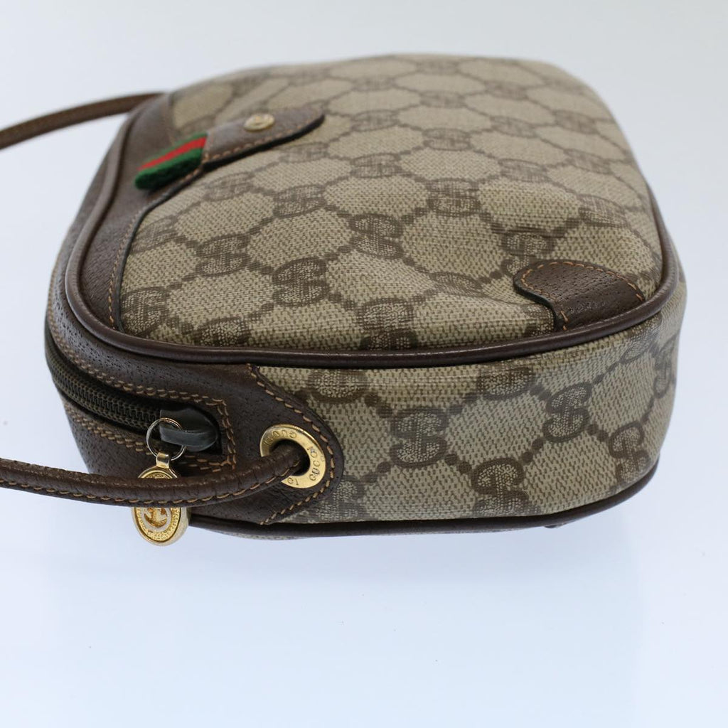 GUCCI GG Supreme Web Sherry Line Shoulder Bag Beige Red 156 02 066 55055