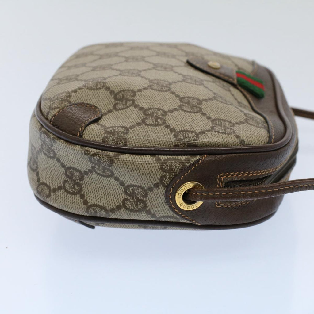 GUCCI GG Supreme Web Sherry Line Shoulder Bag Beige Red 156 02 066 55055