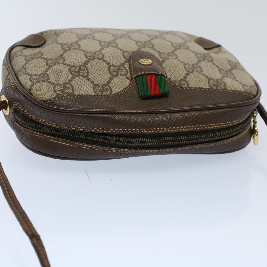 GUCCI GG Supreme Web Sherry Line Shoulder Bag Beige Red 156 02 066 55055