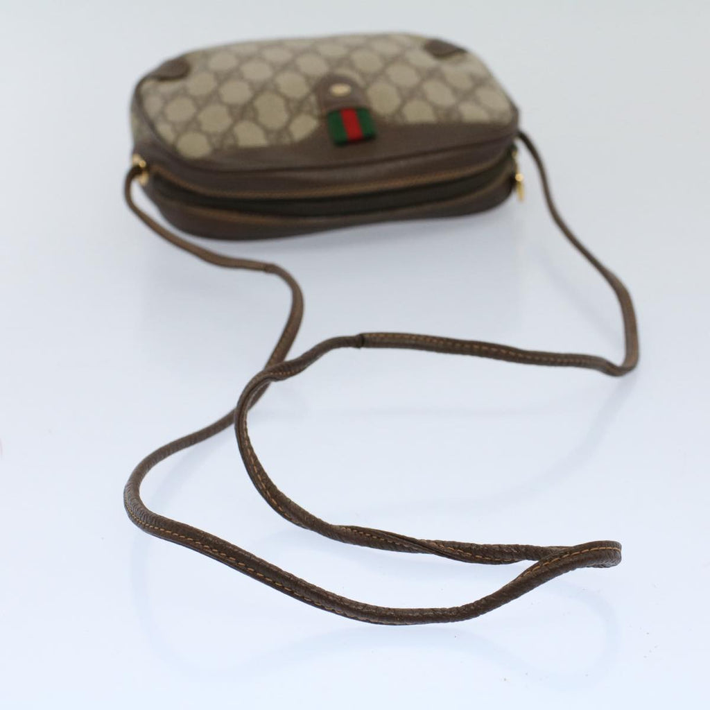 GUCCI GG Supreme Web Sherry Line Shoulder Bag Beige Red 156 02 066 55055