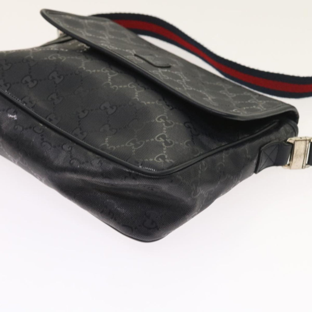 GUCCI GG implementation Sherry Line Shoulder Bag Black Navy 297559 55056