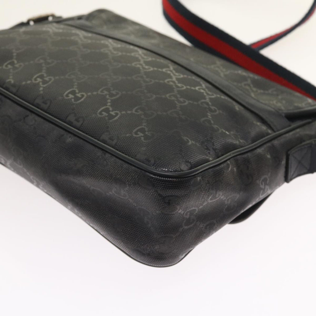 GUCCI GG implementation Sherry Line Shoulder Bag Black Navy 297559 55056