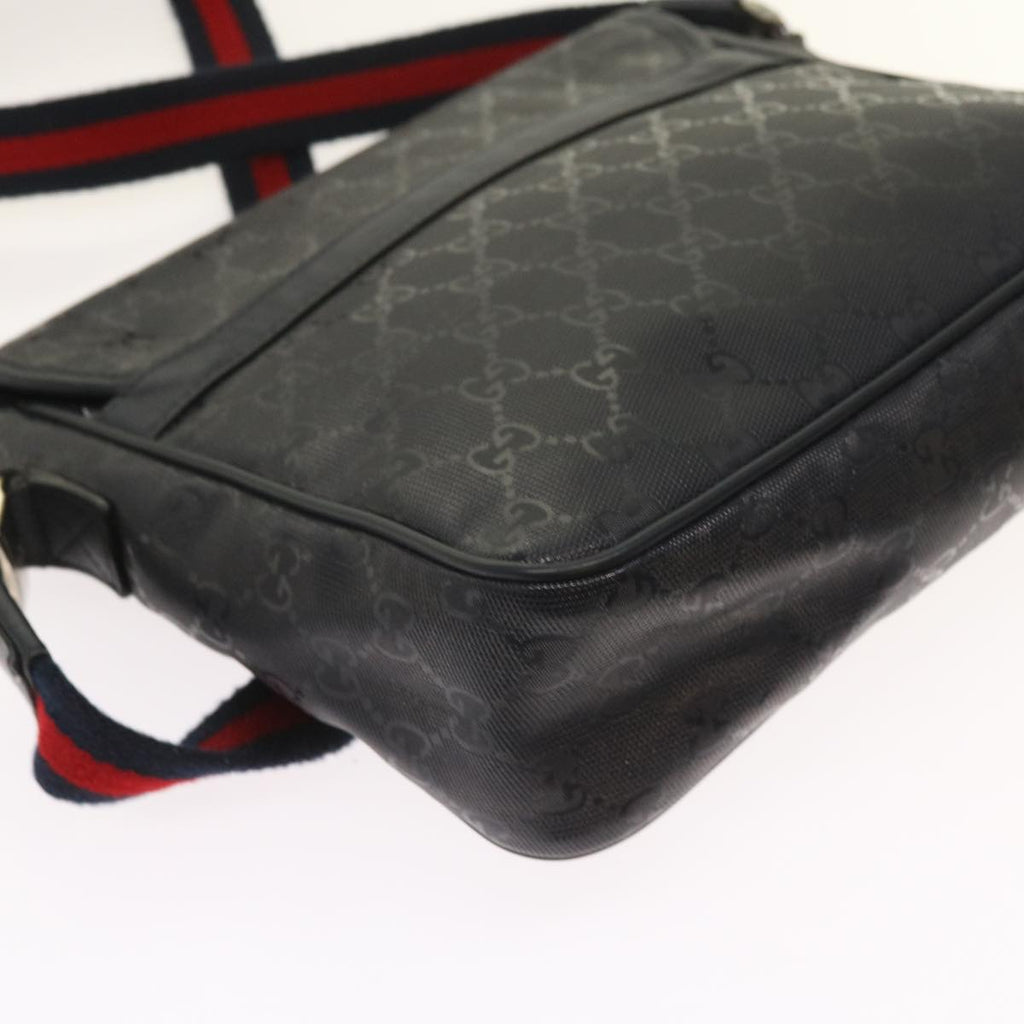 GUCCI GG implementation Sherry Line Shoulder Bag Black Navy 297559 55056
