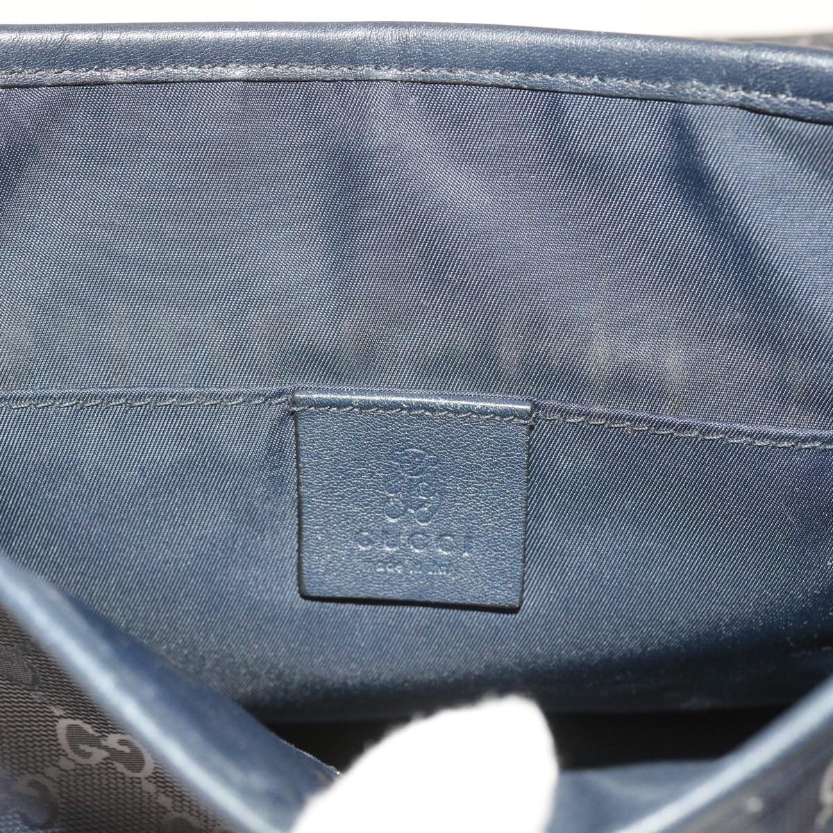GUCCI GG implementation Sherry Line Shoulder Bag Black Navy 297559 55056