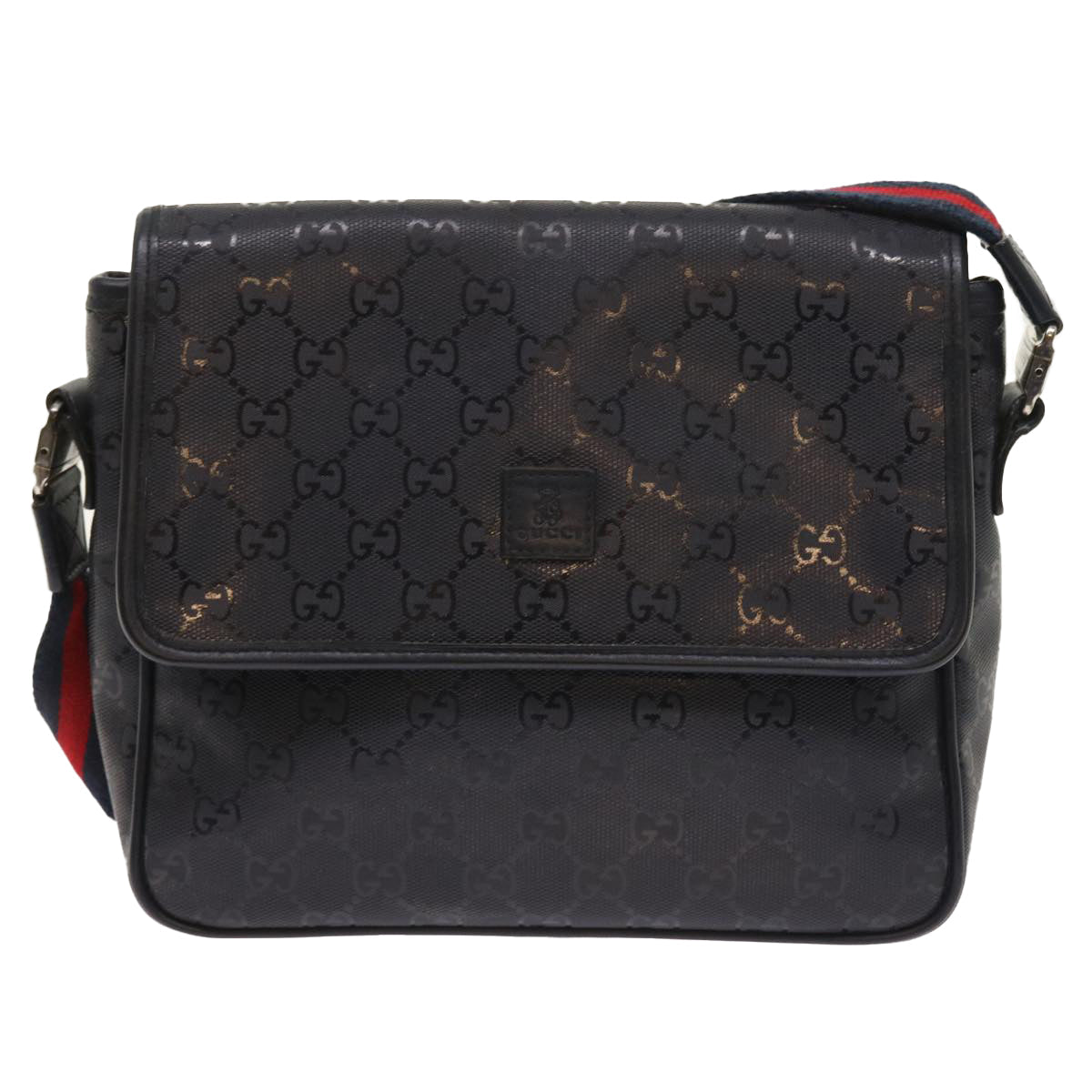 GUCCI GG implementation Sherry Line Shoulder Bag Black Navy 297559 55056