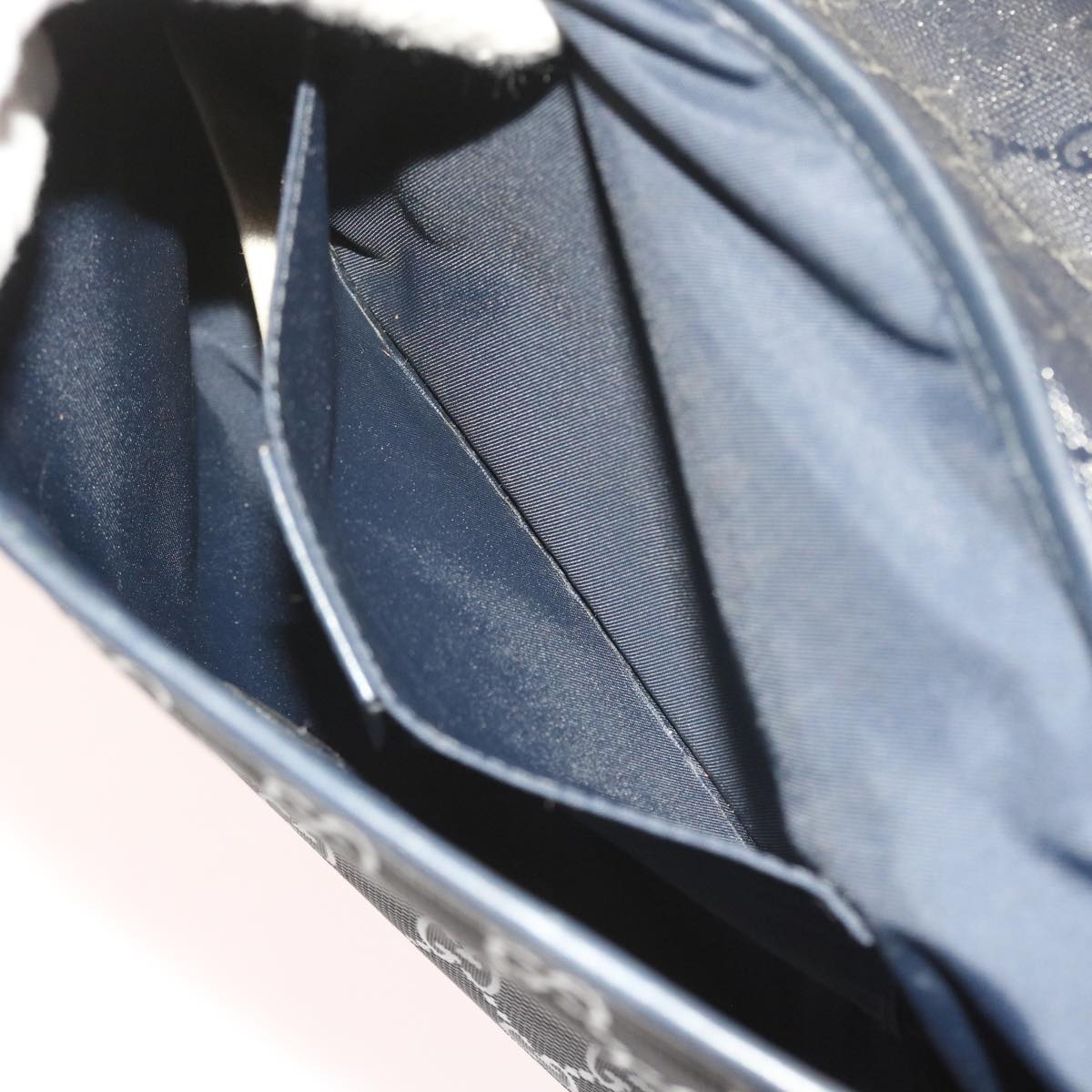 GUCCI GG implementation Sherry Line Shoulder Bag Black Navy 297559 55056