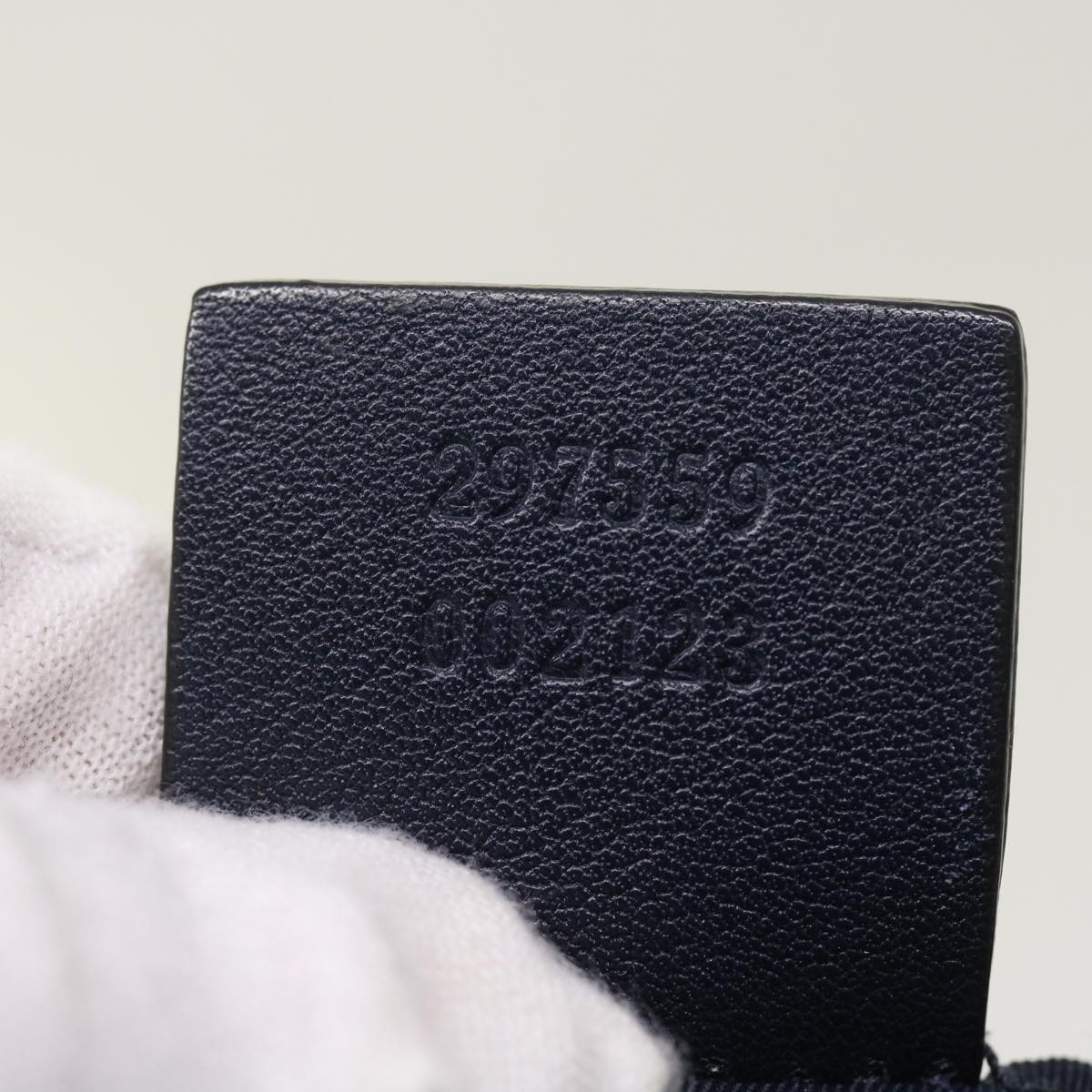 GUCCI GG implementation Sherry Line Shoulder Bag Black Navy 297559 55056