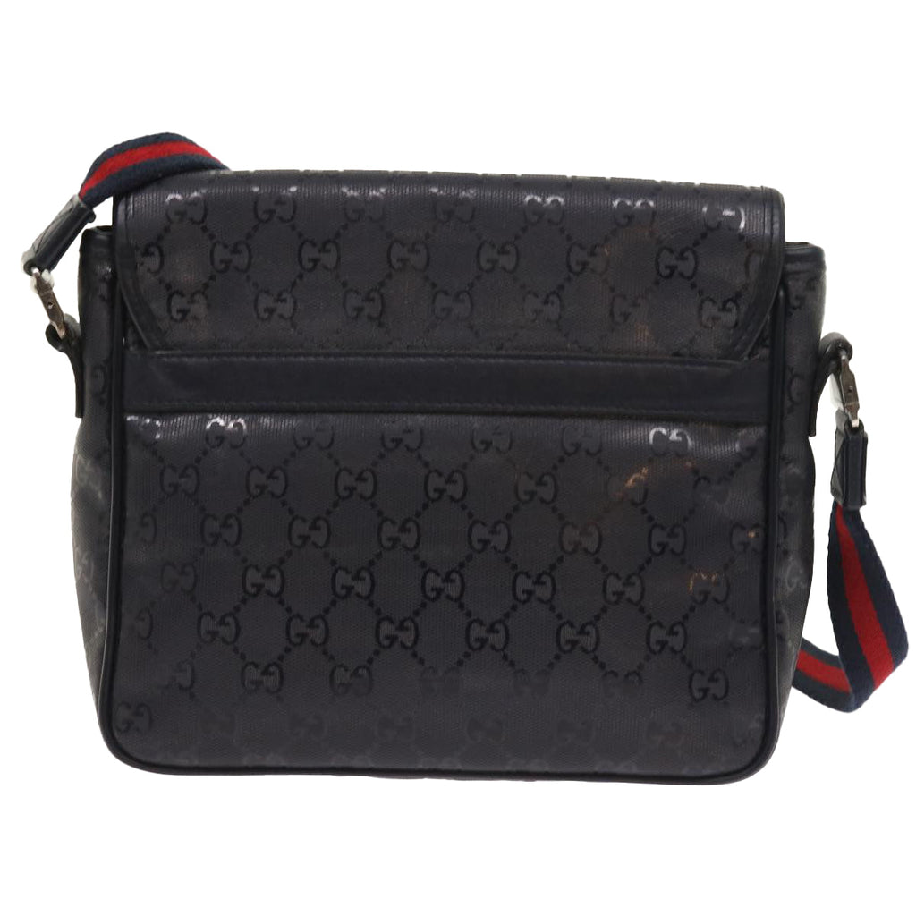 GUCCI GG implementation Sherry Line Shoulder Bag Black Navy 297559 55056