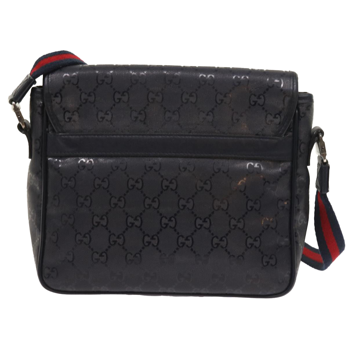 GUCCI GG implementation Sherry Line Shoulder Bag Black Navy 297559 55056