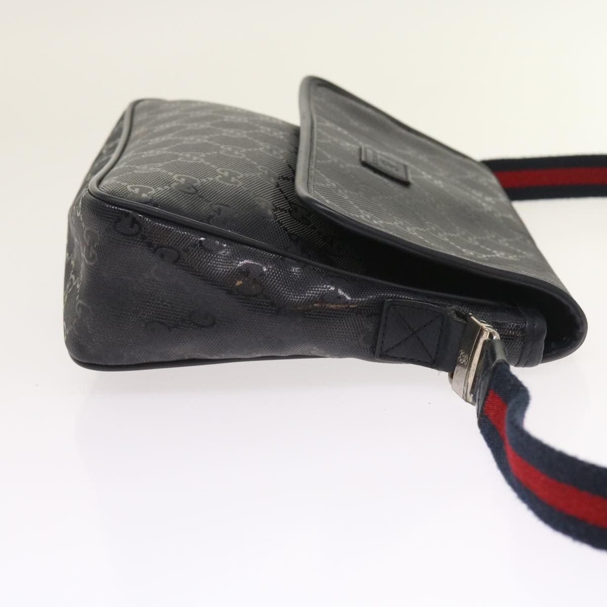 GUCCI GG implementation Sherry Line Shoulder Bag Black Navy 297559 55056