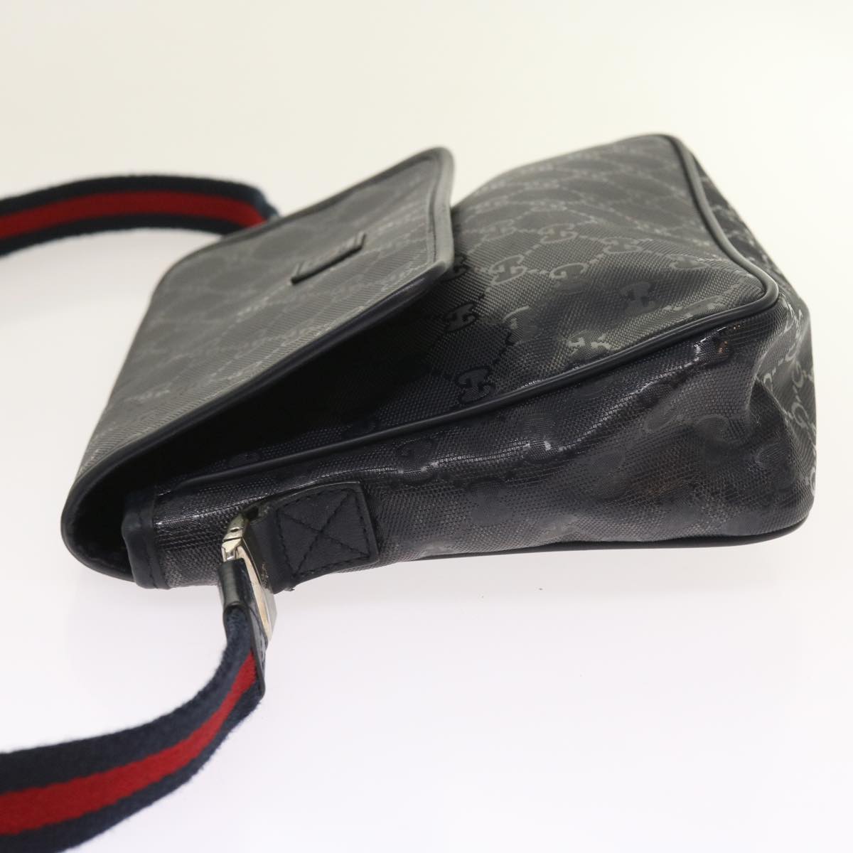 GUCCI GG implementation Sherry Line Shoulder Bag Black Navy 297559 55056