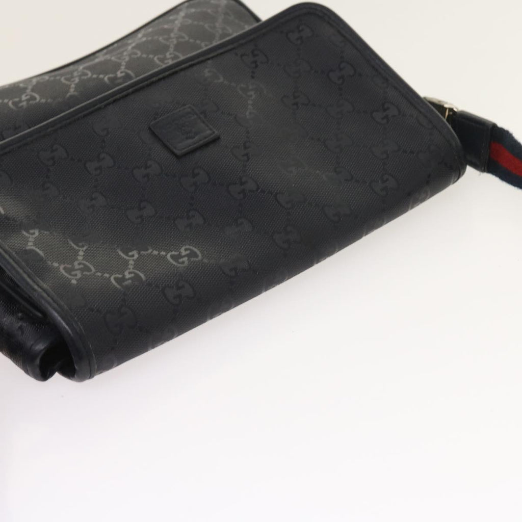 GUCCI GG implementation Sherry Line Shoulder Bag Black Navy 297559 55056