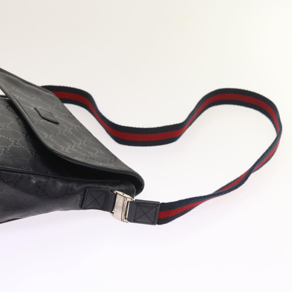 GUCCI GG implementation Sherry Line Shoulder Bag Black Navy 297559 55056