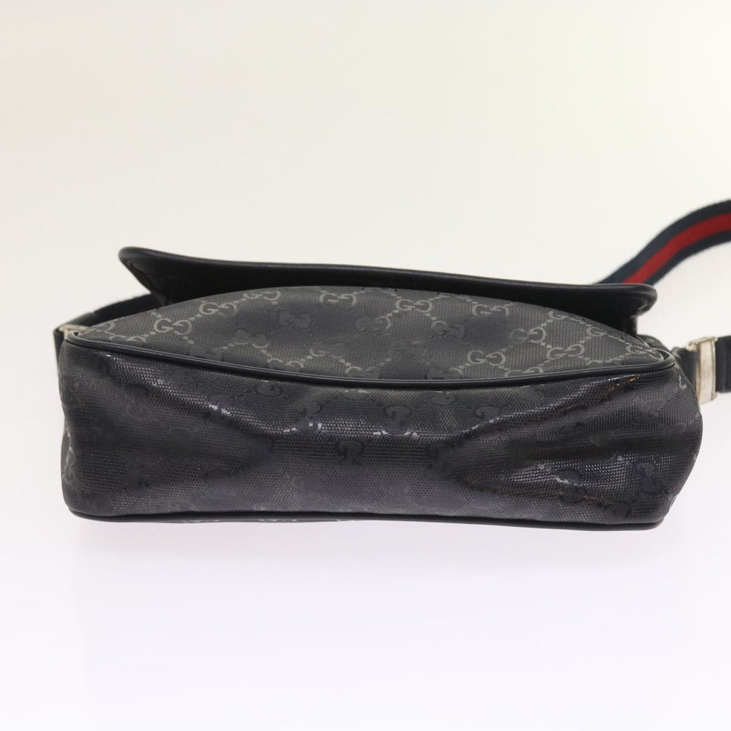 GUCCI GG implementation Sherry Line Shoulder Bag Black Navy 297559 55056