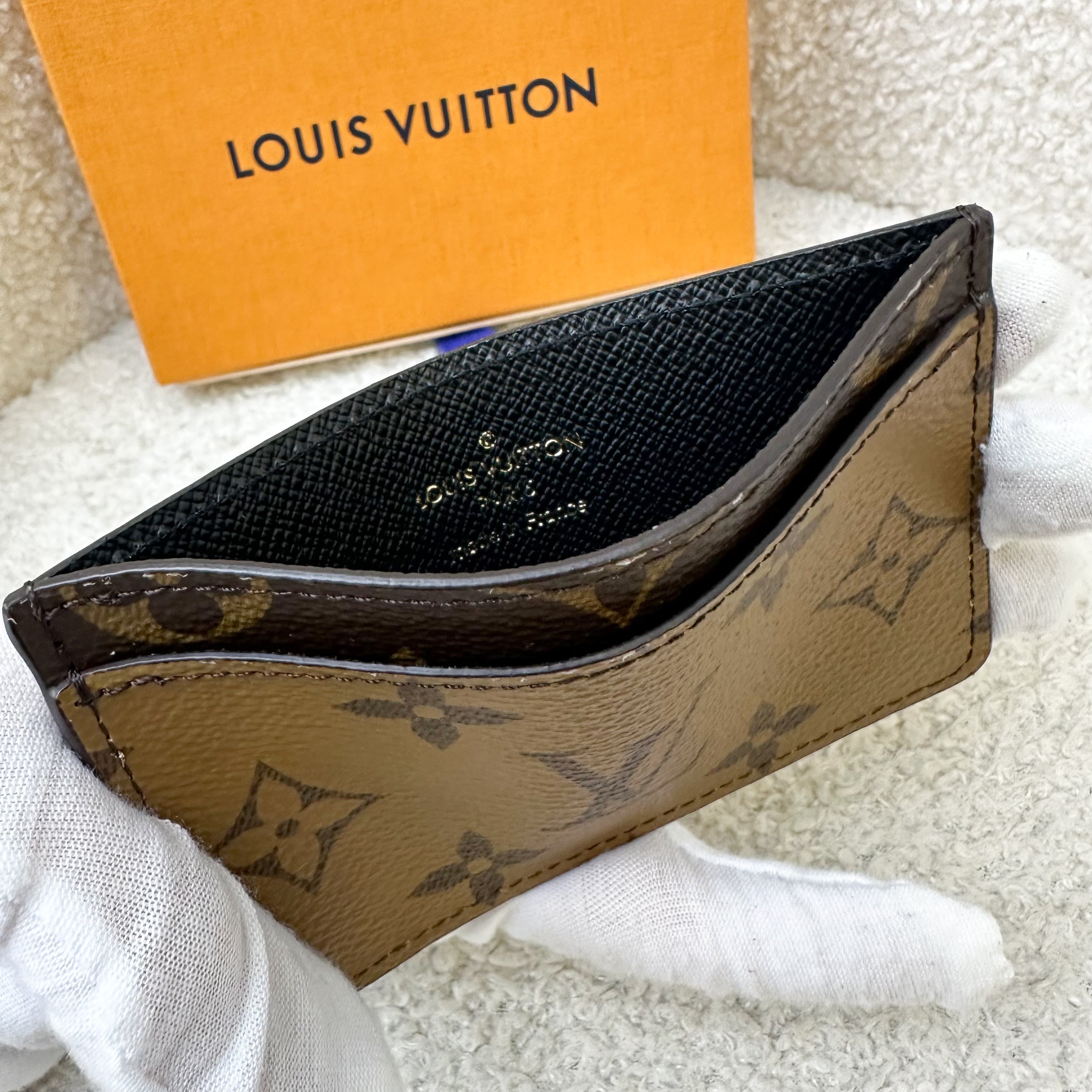 LV Flat Card Holder in Monogram & Reverse Monogram Canvas