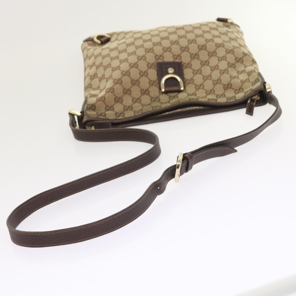 GUCCI GG Canvas Shoulder Bag Beige 131326 55079
