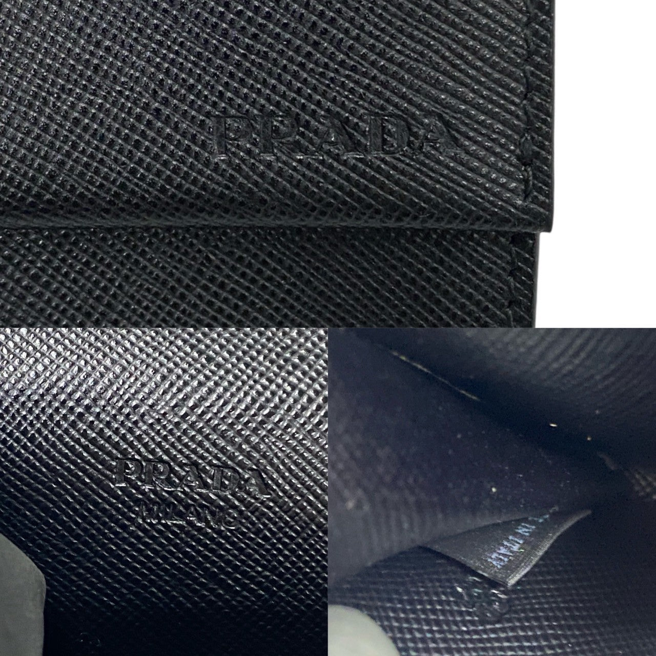 PRADA Coin case leather black Safiano
