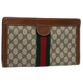 GUCCI GG Supreme Web Sherry Line Clutch Bag Beige Red Green 010 378 55293