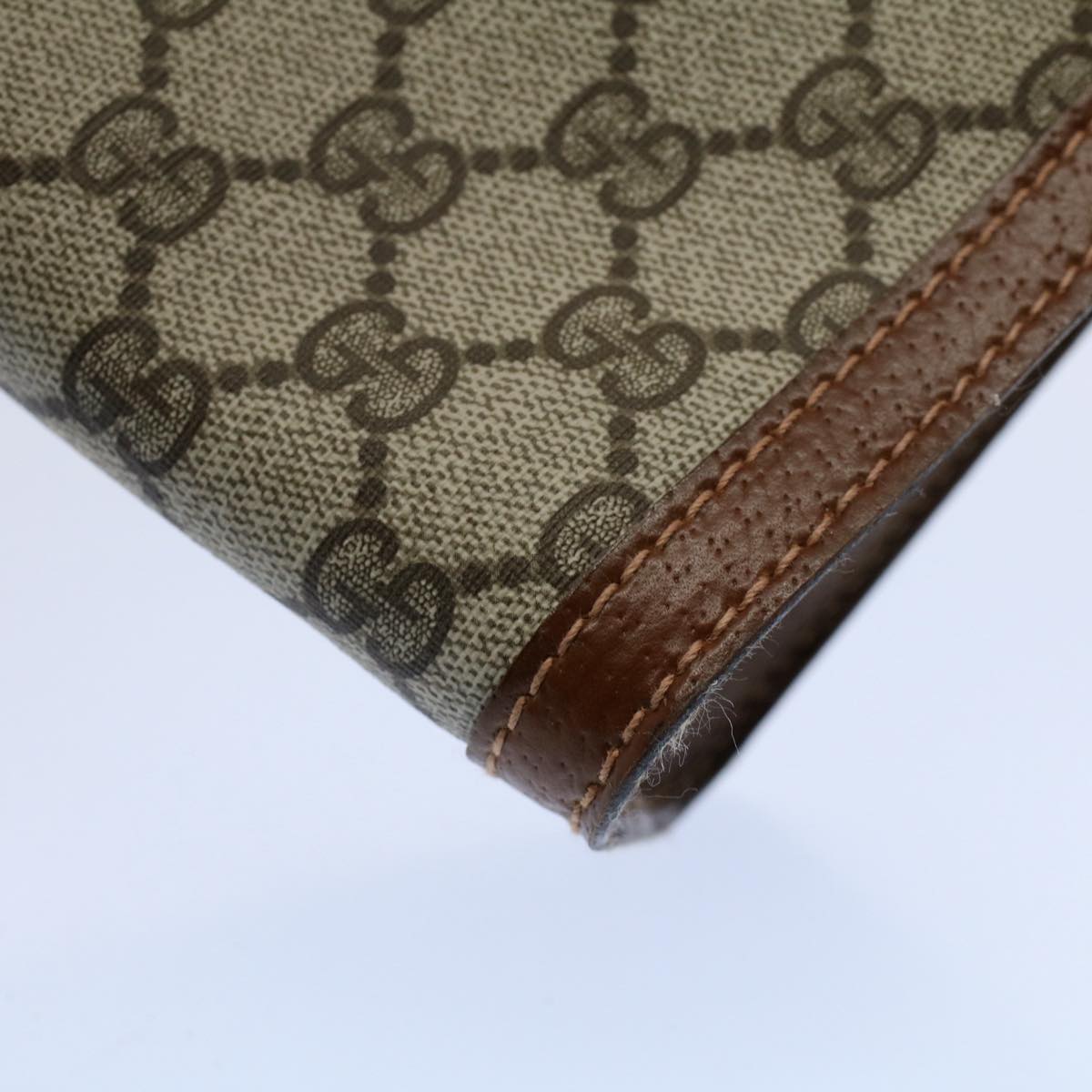 GUCCI GG Supreme Web Sherry Line Clutch Bag Beige Red Green 010 378 55293