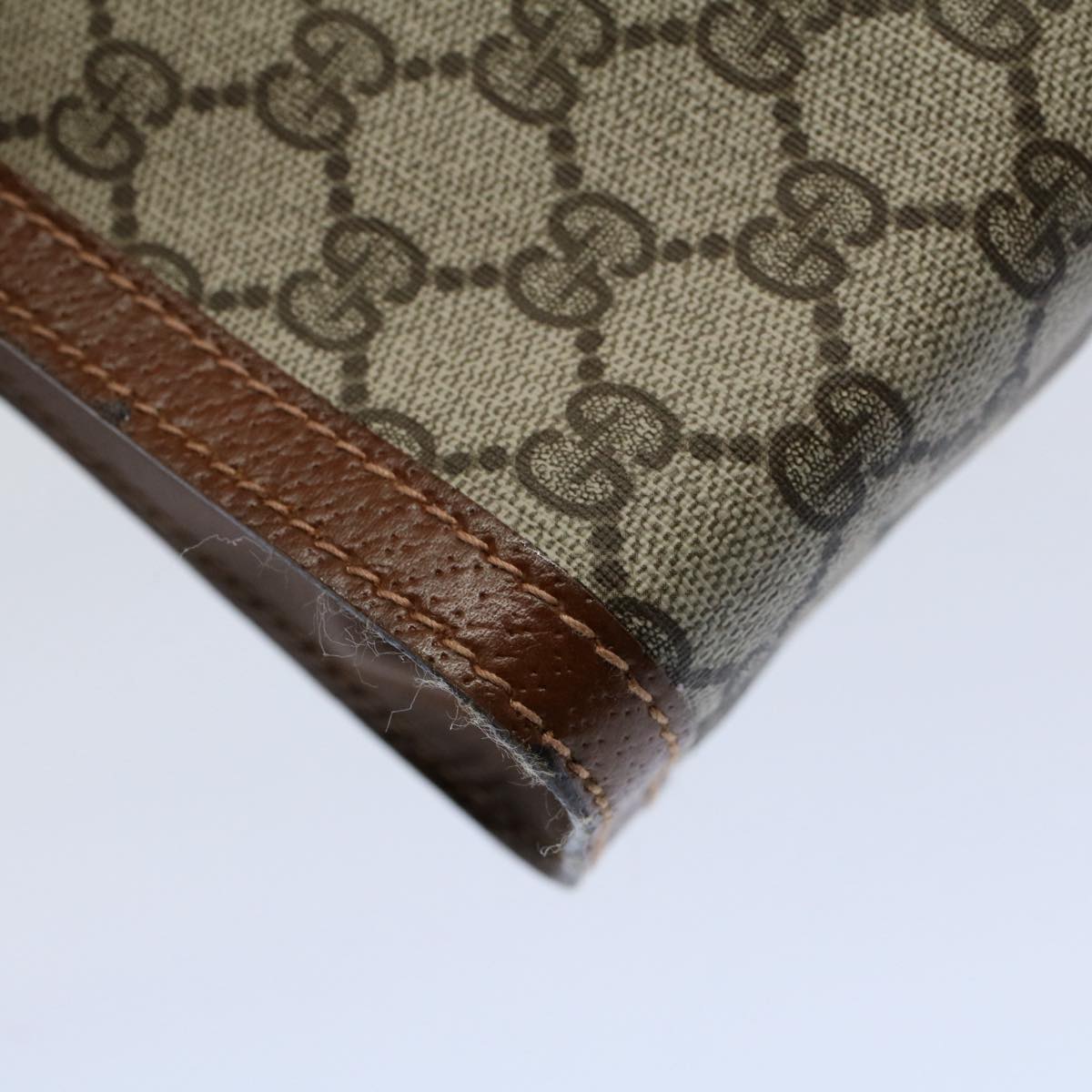 GUCCI GG Supreme Web Sherry Line Clutch Bag Beige Red Green 010 378 55293
