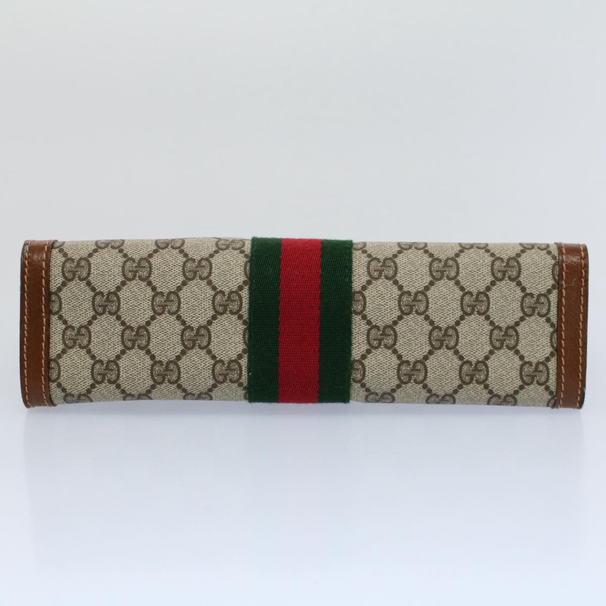 GUCCI GG Supreme Web Sherry Line Clutch Bag Beige Red Green 010 378 55293
