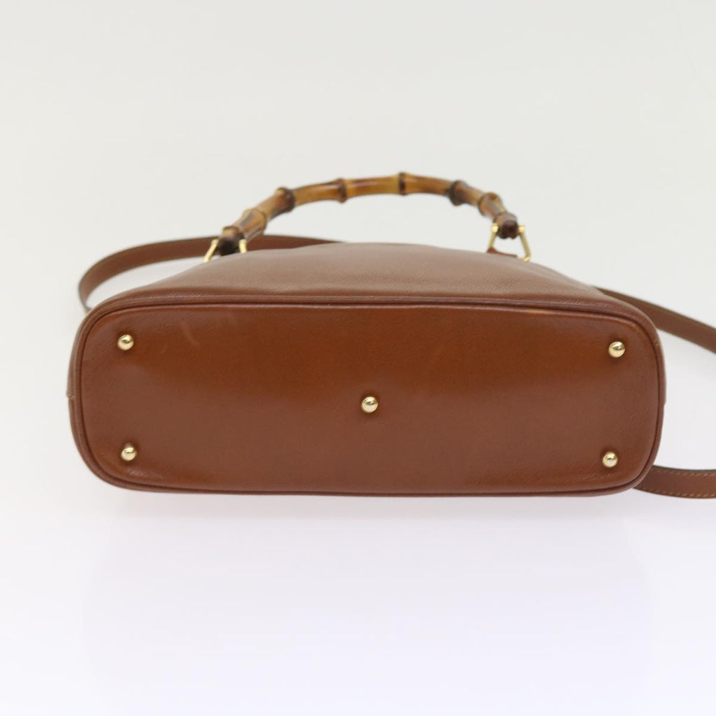 GUCCI Bamboo Shoulder Bag Leather 2way Brown 000 122 0290 55332