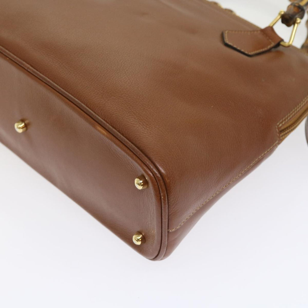 GUCCI Bamboo Shoulder Bag Leather 2way Brown 000 122 0290 55332