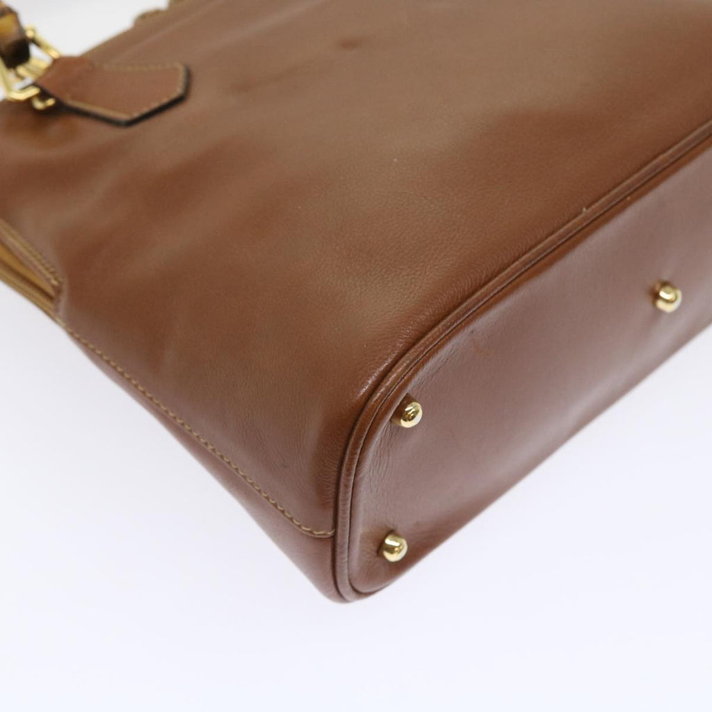 GUCCI Bamboo Shoulder Bag Leather 2way Brown 000 122 0290 55332